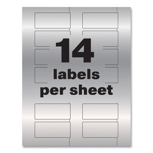 Permatrack Metallic Asset Tag Labels, Laser Printers, 1.25 X 2.75, Silver, 14/sheet, 8 Sheets/pack