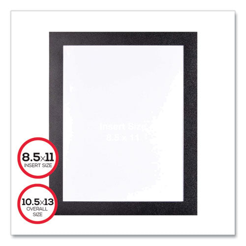 Self Adhesive Sign Holders, 8.5 X 11 Insert, Clear With Black Border, 2/pack