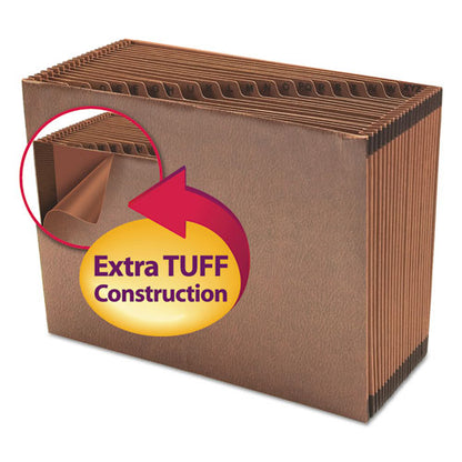 Tuff Expanding Open-top Stadium File, 21 Sections, 1/21-cut Tabs, Letter Size, Redrope