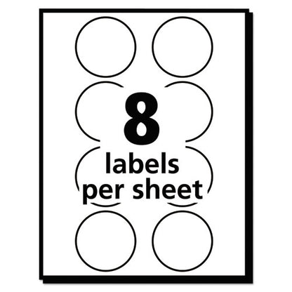 Printable Self-adhesive Removable Color-coding Labels, 1.25" Dia, Neon Orange, 8/sheet, 50 Sheets/pack, (5476)