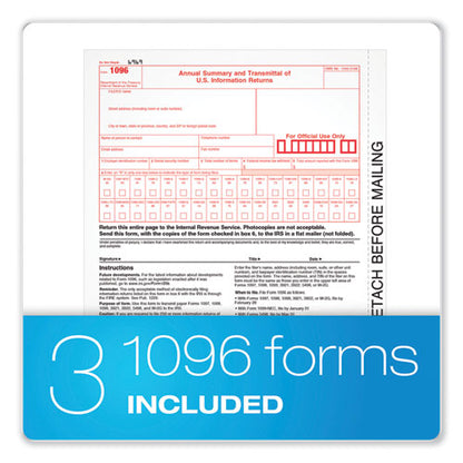 1099-nec + 1096 Tax Form Kit With E-file, Inkjet/laser, Fiscal Year: 2023, 5-part, 8.5 X 3.67, 3 Forms/sheet, 50 Forms Total