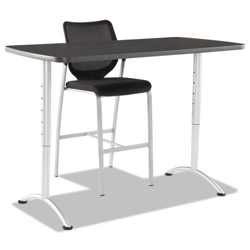 Arc Adjustable-height Table, Rectangular, 60" X 30" X 30" To 42", Graphite/silver