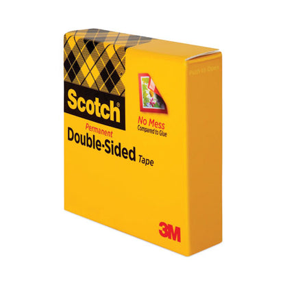 Double-sided Tape, 3" Core, 0.5" X 36 Yds, Clear