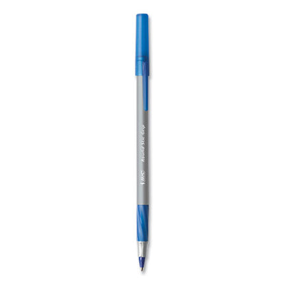 Round Stic Grip Xtra Comfort Ballpoint Pen, Medium 1 Mm, Blue Ink, Gray/blue Barrel, 24/box, 6 Boxes/pack
