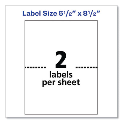 Shipping Labels With Trueblock Technology, Inkjet Printers, 5.5 X 8.5, White, 2 Labels/sheet, 100 Sheets/pack, 2 Packs