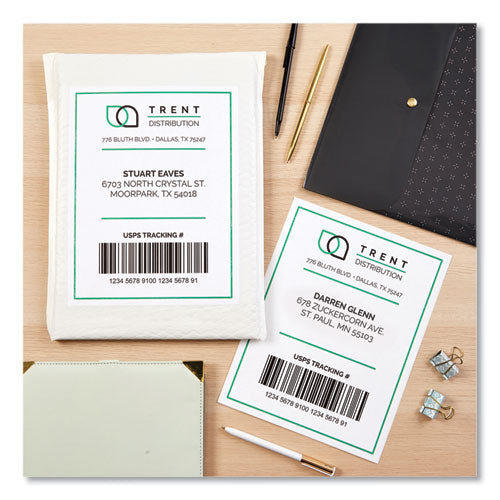 Shipping Labels With Trueblock Technology, Inkjet Printers, 5.5 X 8.5, White, 2 Labels/sheet, 100 Sheets/pack, 2 Packs