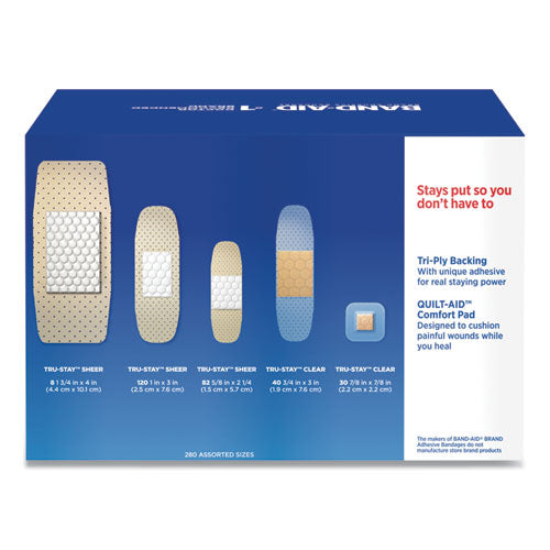 Sheer/wet Adhesive Bandages, Assorted Sizes, 280/box