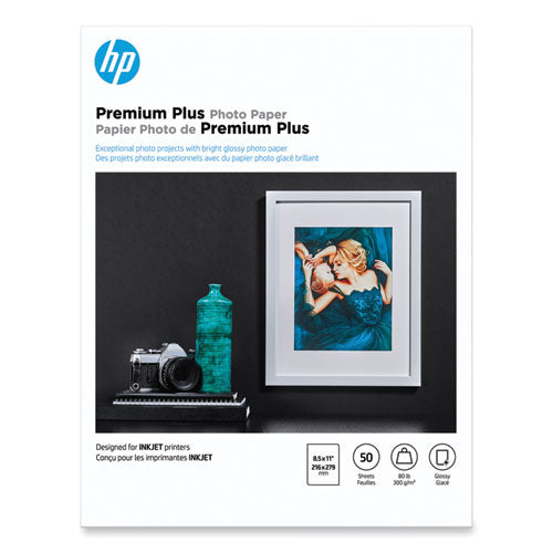 Premium Plus Photo Paper, 11.5 Mil, 8.5 X 11, Glossy White, 50/pack