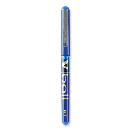 Vball Liquid Ink Roller Ball Pen, Stick, Fine 0.7 Mm, Blue Ink, Blue/clear Barrel, Dozen