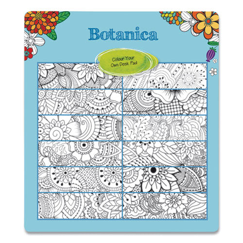 Monthly Desk Pad Calendar, Doodleplan Coloring Pages, 17.75 X 10.88, Black Binding, Clear Corners, 12-month (jan-dec): 2024