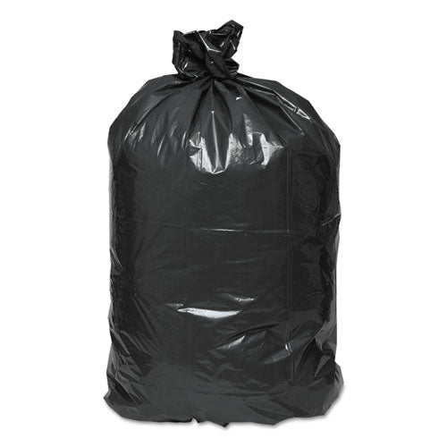 Linear Low Density Recycled Can Liners, 60 Gal, 2 Mil, 38" X 58", Black, 10 Bags/roll, 10 Rolls/carton