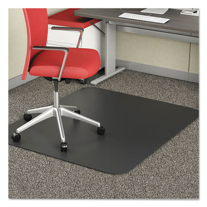 Economat Occasional Use Chair Mat For Low Pile Carpet, 46 X 60, Rectangular, Black