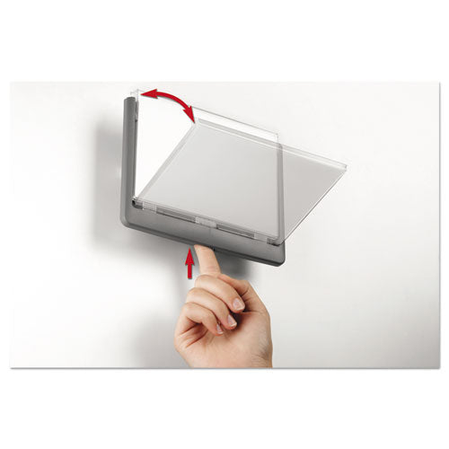 Click Sign Holder For Interior Walls, 6.75 X 0.63 X 5.13, Gray