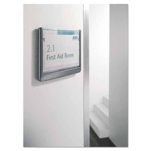 Click Sign Holder For Interior Walls, 6.75 X 0.63 X 5.13, Gray