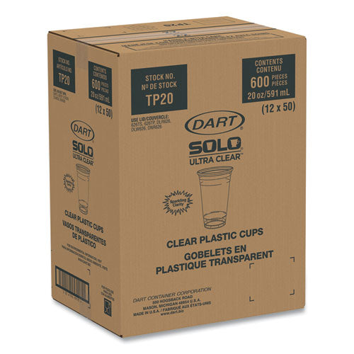 Ultra Clear Cups, 20 Oz, Pet, 50/bag, 12 Bags/carton