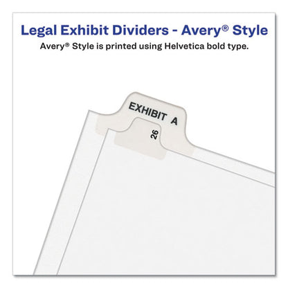 Preprinted Legal Exhibit Side Tab Index Dividers, Avery Style, 26-tab, A, 11 X 8.5, White, 25/pack, (1401)