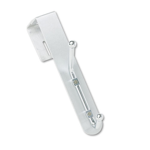 Over-the-panel Double-garment Hook, Satin Aluminum/chrome