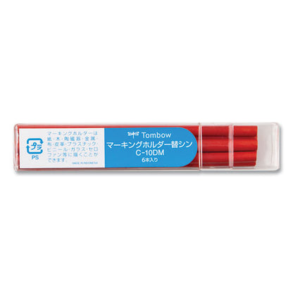 Mechanical Wax-based Marking Pencil Refills, 4.4 Mm, Red, 10/box