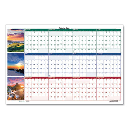 Earthscapes Recycled Reversible/erasable Yearly Wall Calendar, Nature Photos, 24 X 37, White Sheets, 12-month (jan-dec): 2024