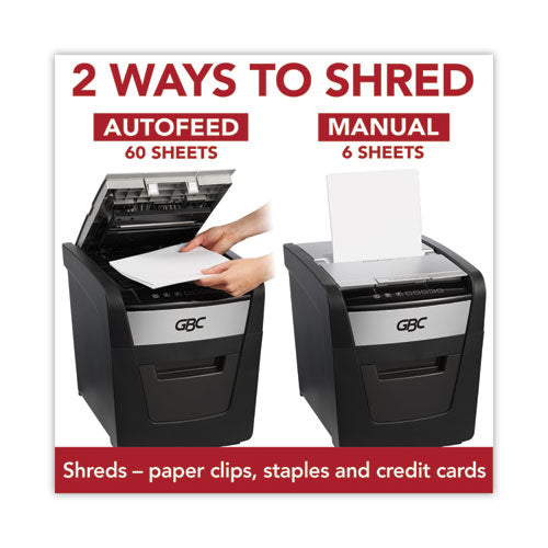 Autofeed+ 60x Super Cross-cut Home Shredder, 60 Auto/6 Manual Sheet Capacity