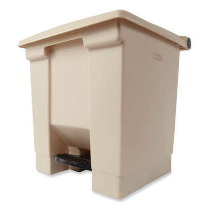 Indoor Utility Step-on Waste Container, 8 Gal, Plastic, Beige