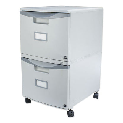 Two-drawer Mobile Filing Cabinet, 2 Legal/letter-size File Drawers, Gray, 14.75" X 18.25" X 26"