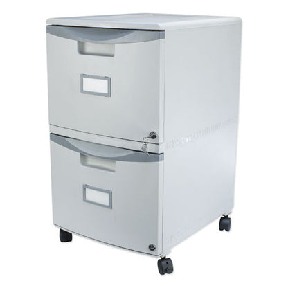 Two-drawer Mobile Filing Cabinet, 2 Legal/letter-size File Drawers, Gray, 14.75" X 18.25" X 26"