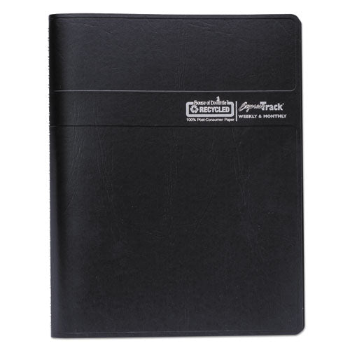 Express Track Recycled Weekly Appointment Book/monthly Planner, 11 X 8.5, Black Cover, 13-month (jan To Jan): 2024 To 2025