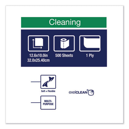 Cleaning Cloth, 12.6 X 10, White, 500 Wipes/carton