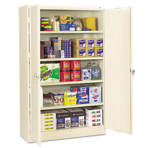 Assembled Jumbo Steel Storage Cabinet, 48w X 24d X 78h, Putty