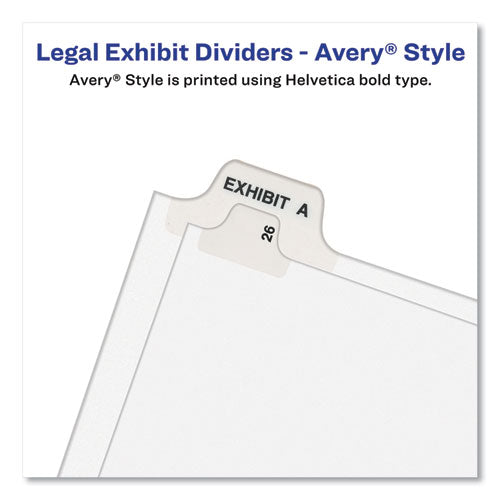 Avery-style Preprinted Legal Bottom Tab Divider, 26-tab, Exhibit G, 11 X 8.5, White, 25/pk