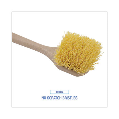 Utility Brush, Cream Polypropylene Bristles, 5.5 Brush, 14.5" Tan Plastic Handle