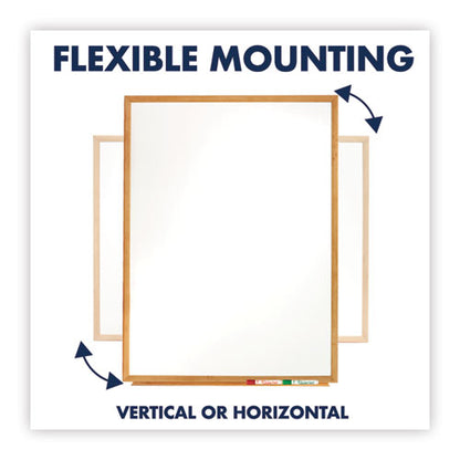 Classic Series Total Erase Dry Erase Boards, 96 X 48, White Surface, Oak Fiberboard Frame