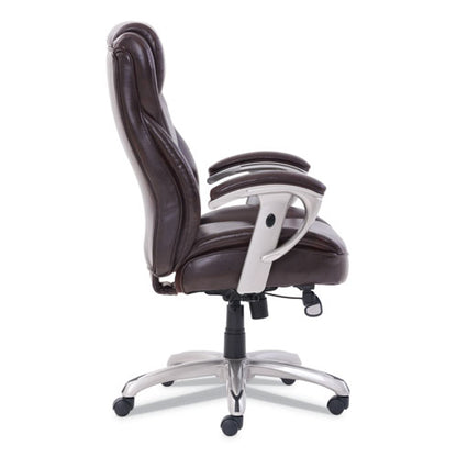 Emerson Big And Tall Task Chair, Supports Up To 400 Lb, 19.5" To 22.5" Seat Height, Brown Seat/back, Silver Base
