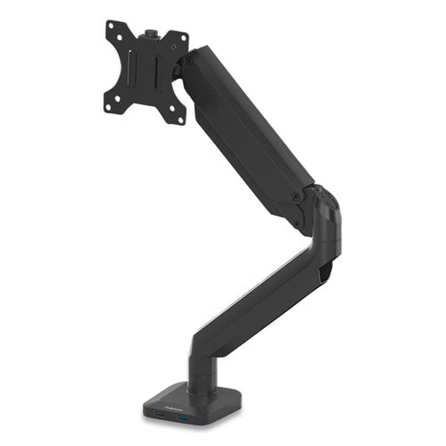 Platinum Series Single Monitor Arm, For 30" Monitors, 360 Deg Rotation, 180 Deg Tilt, 360 Deg Pan, Black, Supports 20 Lb