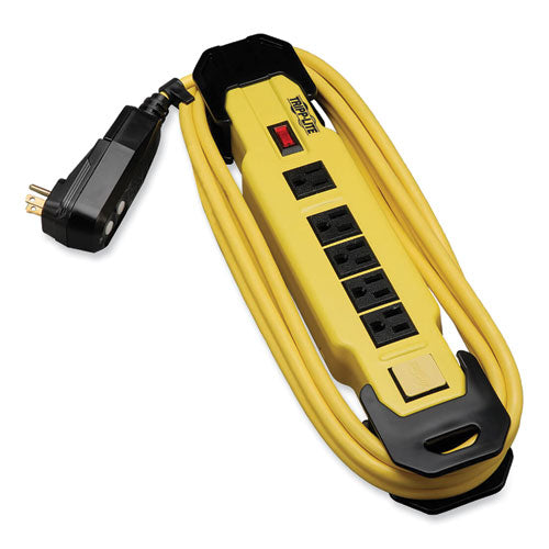 Power It! Safety Power Strip With Gfci Plug, 6 Outlets, 9 Ft Cord, Yellow/black