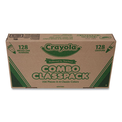 Crayons And Markers Combo Classpack, Eight Colors, 256/set