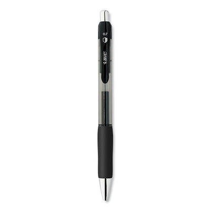 Prevaguard Gel-ocity Retractable Gel Pen, Medium 0.7 Mm, Black Ink, Clear/black Barrel, Dozen