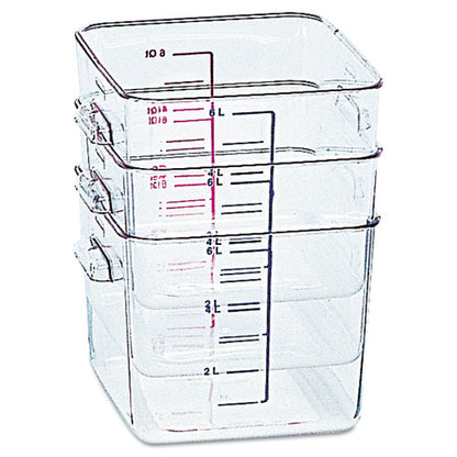 Spacesaver Square Containers, 2 Qt, 8.8 X 8.75 X 2.7, Clear, Plastic