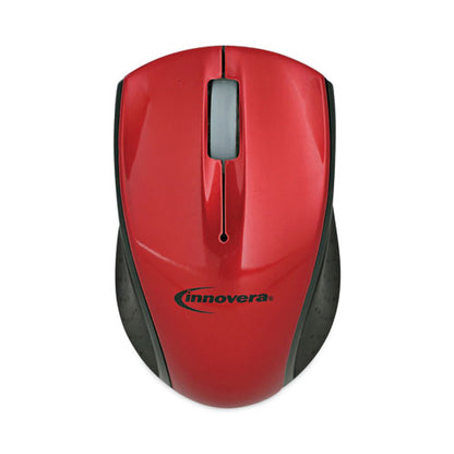 Mini Wireless Optical Mouse, 2.4 Ghz Frequency/30 Ft Wireless Range, Left/right Hand Use, Red/black