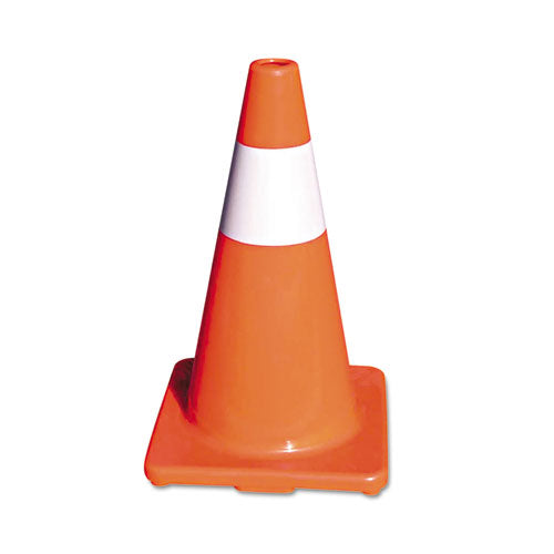 Traffic Cone, 10 X 10 X 18, Orange/silver