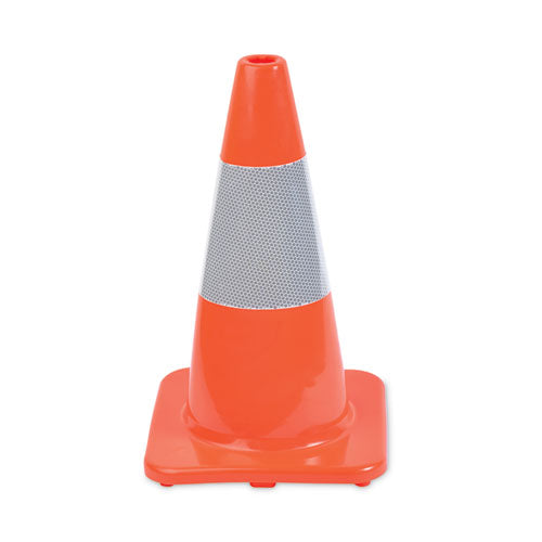 Traffic Cone, 10 X 10 X 18, Orange/silver