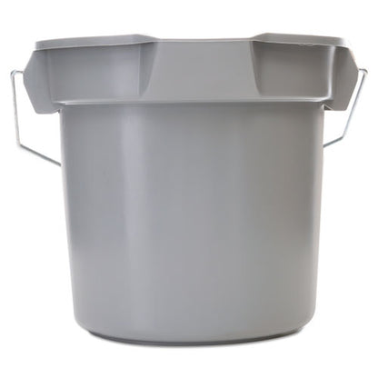 14 Quart Round Utility Bucket, Plastic, Gray, 12" Dia