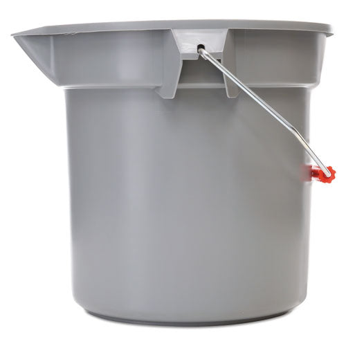 14 Quart Round Utility Bucket, Plastic, Gray, 12" Dia