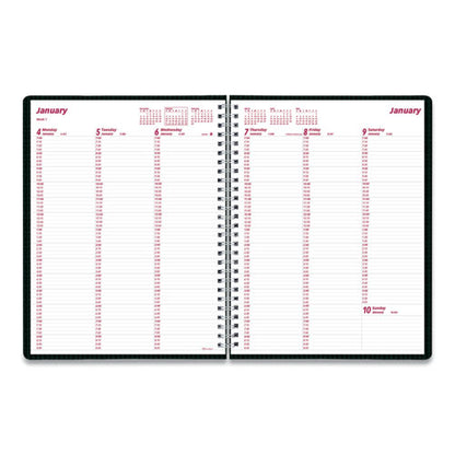 Duraflex Weekly Planner, 11 X 8.5, Black Cover, 12-month (jan To Dec): 2024