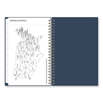 Ashlyn Weekly/monthly Planner, Floral Artwork, 8 X 5, Navy/multicolor Cover, 12-month (jan To Dec): 2024