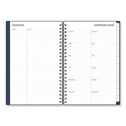 Ashlyn Weekly/monthly Planner, Floral Artwork, 8 X 5, Navy/multicolor Cover, 12-month (jan To Dec): 2024