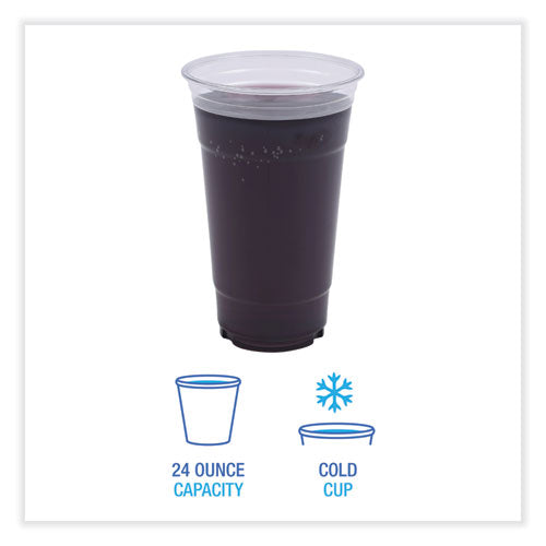 Clear Plastic Cold Cups, 24 Oz, Pet, 50 Cups/sleeve, 12 Sleeves/carton