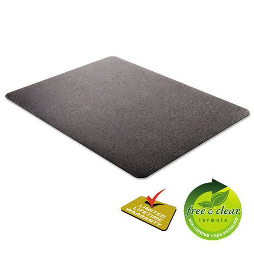 Economat All Day Use Chair Mat For Hard Floors, Flat Packed, 45 X 53, Black