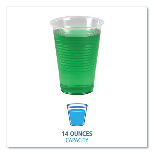 Translucent Plastic Cold Cups, 14 Oz, Polypropylene, 20 Cups/sleeve, 50 Sleeves/carton